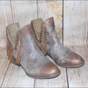 CORRAL Circle G Metallic Studs/Fringes Round Toe